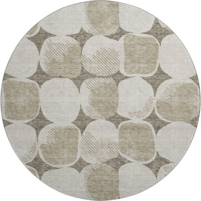 Premium Machine Washable Prisco Taupe Rug