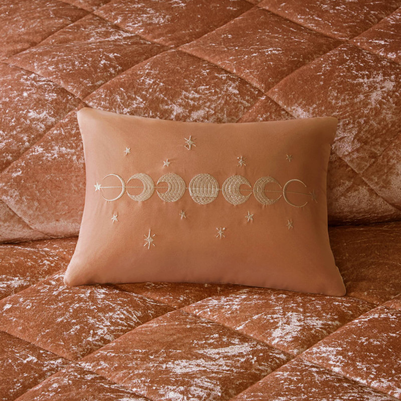 Rust Velvet Twin/Twin XL Quilted Duvet Cover Set with Pillow