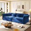 Canapé-lit escamotable surdimensionné de 100 po, canapé-lit convertible avec motif capitonné en tissu fait à la main, causeuse en velours multifonctionnel pour le salon, la chambre à coucher, un appartement, bleu-129442235