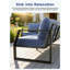 Ensemble de conversation moderne 4 pièces pour patio avec canapé 3 places, fauteuils et table basse