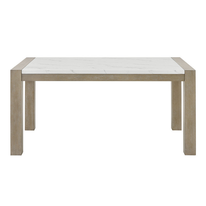 Table de salle à manger rectangulaire, 38 po x 66 po, panneau de fibres à densité moyenne et acacia, 1 pièce, chêne clair, 4 sièges