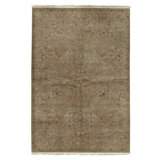 Hand Knotted Wool Oriental Area Rug in Gold