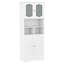 Armoire de rangement de 58,5 po de hauteur, armoire de rangement autoportante avec portes en verre trempé, rangement étroit-1450053389