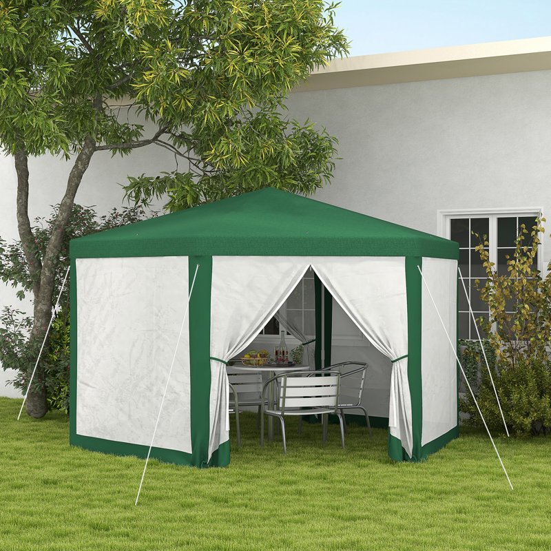 Tente de réception extérieure 13 pi x 11 pi Outsunny, Vert