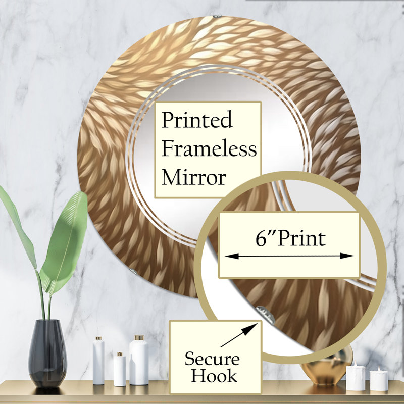 Krosby - Miroir mural moderne rond, 32 po x 32 po