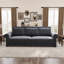 Canapé-lit 93,7 po en velours gris extensible 93,7 po avec siège confortable et mécanisme d'assemblage facile