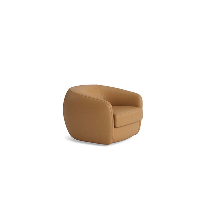 Elaine Leather Swivel Chair, Leather - Butterscotch