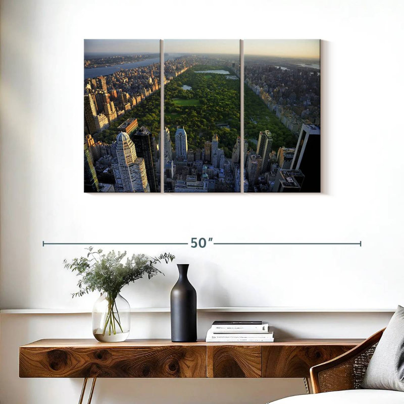 " Central Park " 3 - Pieces, 24" H x 38" W x 1.25" D
