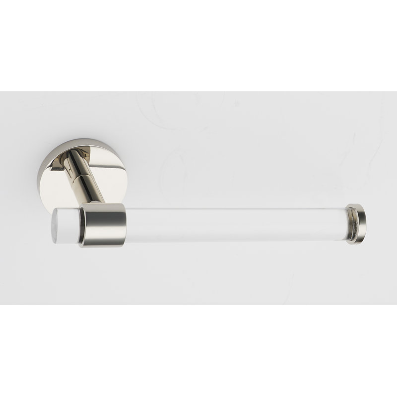 Acrylic Bath Wall Mount Toilet Paper Holder, Polished Nickel