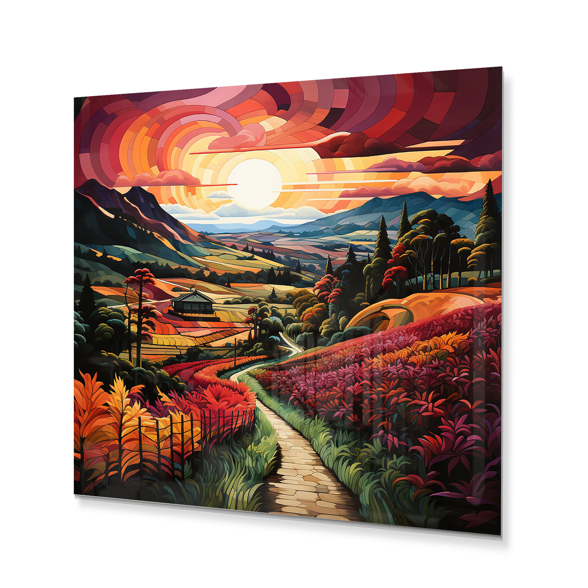 Millwood Pines Green Purple Vineyard Rows Of Ruby IV - Farmhouse Metal ...
