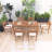 7-Piece Acacia Wood Outdoor Dining Set With Cushions, Modern 6 Chairs And 1 Large Table For Lawn, Backyard, Garden Deck And Poolside-373004166