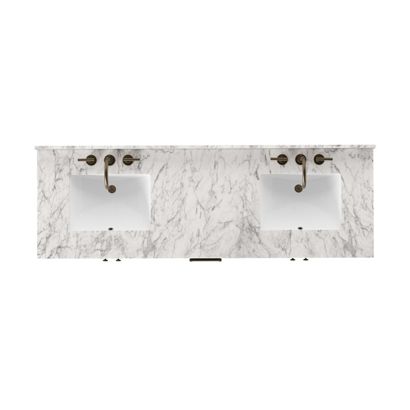 Anthem Double Vanity-Carrara Marble, Black