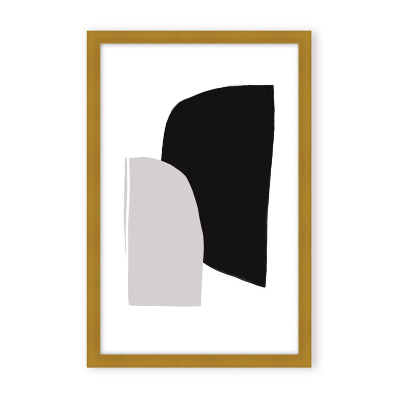 Abstractions No 5 Print by Anastasia Sawall, 36" H x 24" W x 1.125" D, Beige, Framed Matted Print