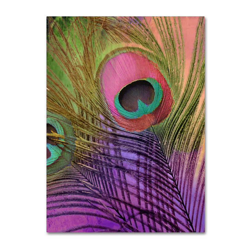 Jadaya «Peacock Candy III» par Color Bakery, impression sur toile tendue, H 19 po x l 14 po x P 2 po