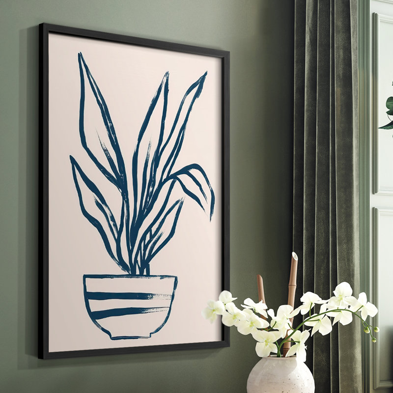 Marine Plant Sketches III, reproduction encadrée - bois massif, Noir, H 28 po x l 22 po