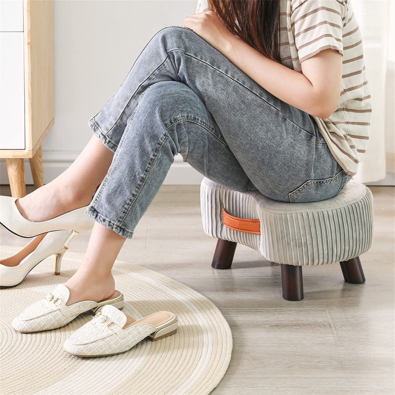 40cm Wide Solid Colour Footstool Ottoman