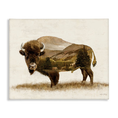 Art mural sur toile nature à motif bison par Amber Sterling