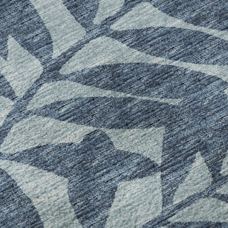 Premium Machine Washable Harsukhman AMF111 Blue Rug, Rectangle 1'8" x 2'6"