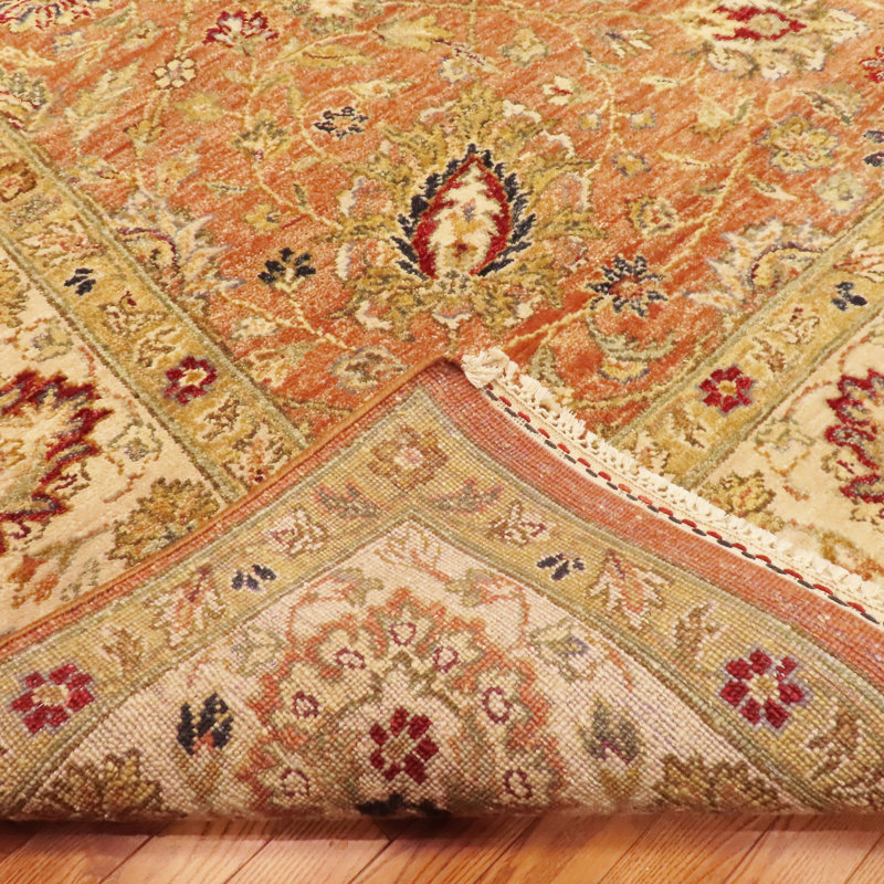 Sovereign Hand Knotted Wool Area Rug in Pink, Rectangle 9' x 12'