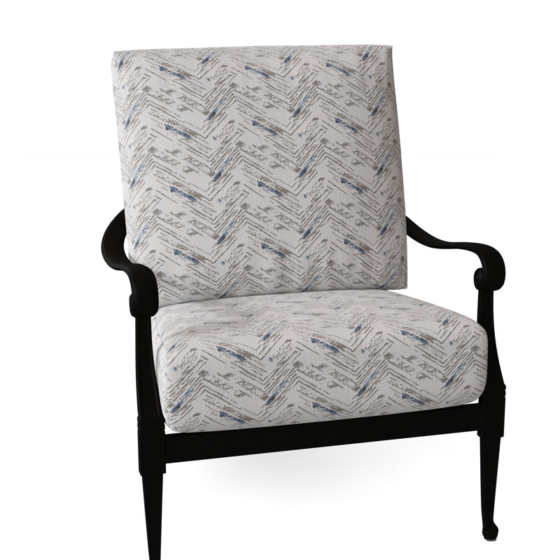 Wiltshire Aluminum Outdoor Lounge Chair, Textured Black, Pique Gravel Sunbrella®