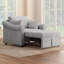 Eloria Mid-Century Modern Chenille Convertible Sleeper Chair with High-Density Sponge-116844535