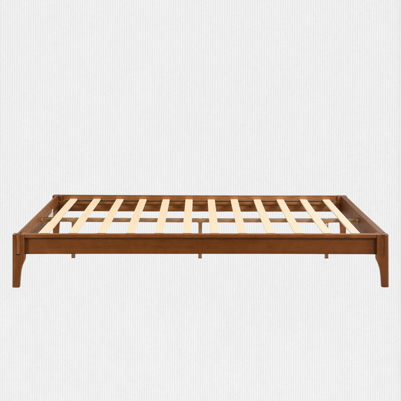 Bamboo Wood Platform Bed Frame, Queen, Brown