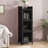 Modern Entryway Cabinet With Three Glass Doors, Black - Four Storage For Living Room, Bathroom, Dining Stylish Doors In Home Room-468413004-468413002
