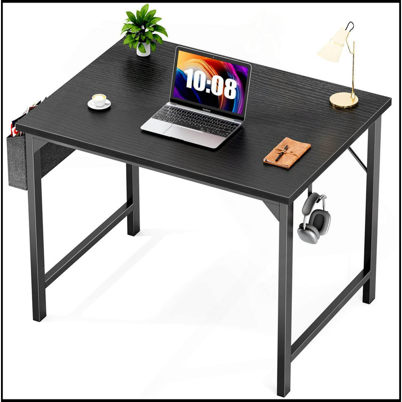 Bureaux de travail modernes en bois de style simple avec rangement, H 29,8 po x l 31,5 po x P 19,7 po, Jaune