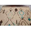 Tapis beige en laine noué à la main de conception unique 7 pi 1 po x 9 pi 11 po