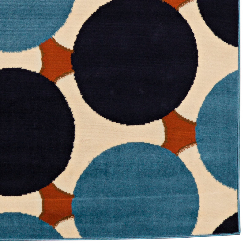 Tapis bleu os et bleu Audre, Rectangle 4 pi 3 po x 7 pi 3 po
