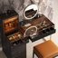  Ensemble de meuble-lavabo de 47 po de haute qualité, prise de courant, plateau en verre, très facile à assembler, avec tabouret de maquillage-2102822641