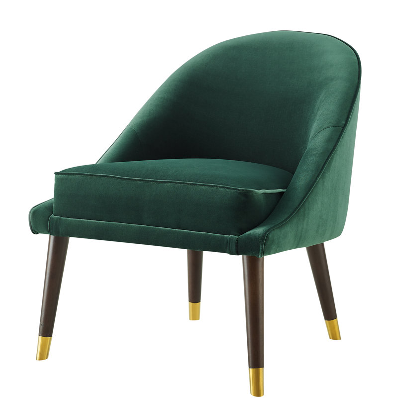 Chaise d'appoint Hollhurst, Velours vert