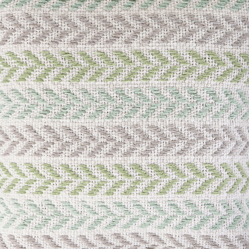 Coussin 100% coton tissé à la main, polyester, Vert / multicolore