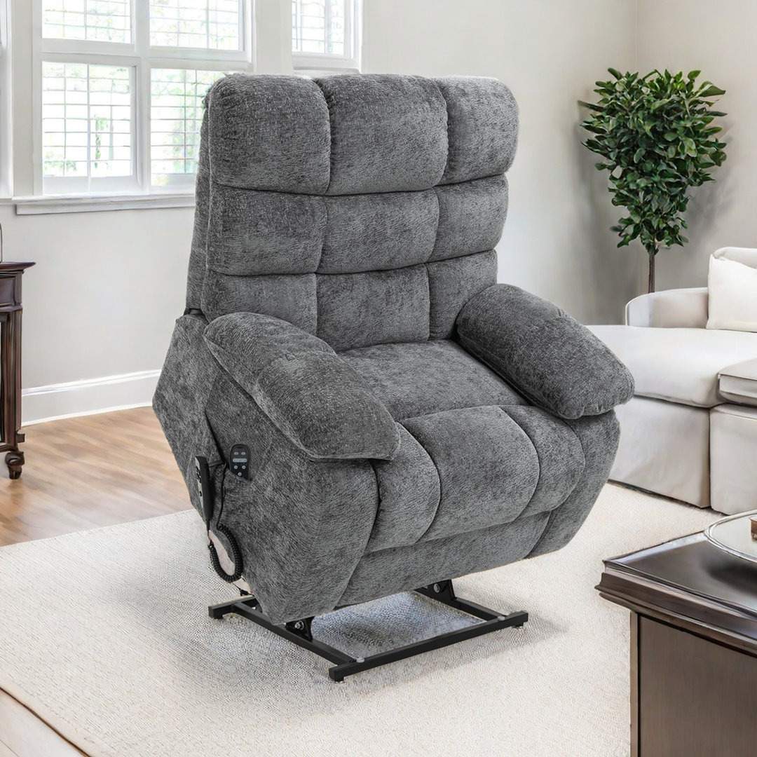 41" W Oversize Dual Motor Power Lift Recliner With Heat And Massage, Infinite Position Latitude Run® Body 