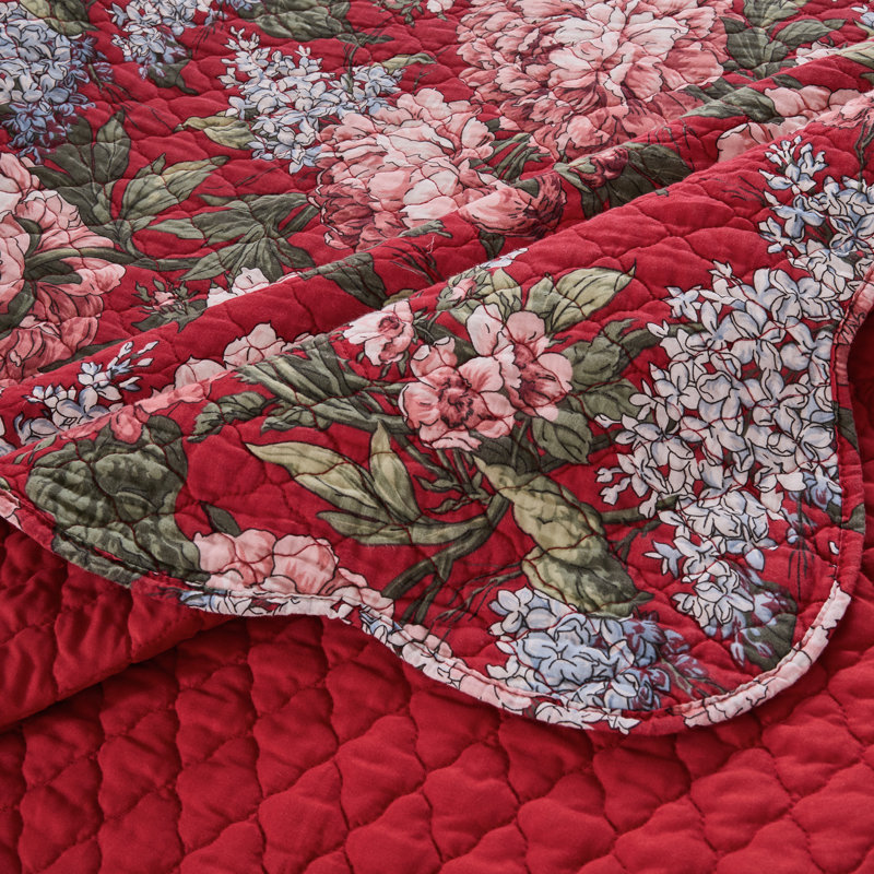 Ensemble de courtepointe 3 pièces Greenland Home Fashions Millie Garnet 105 x 95 + 20 x 36 (2)