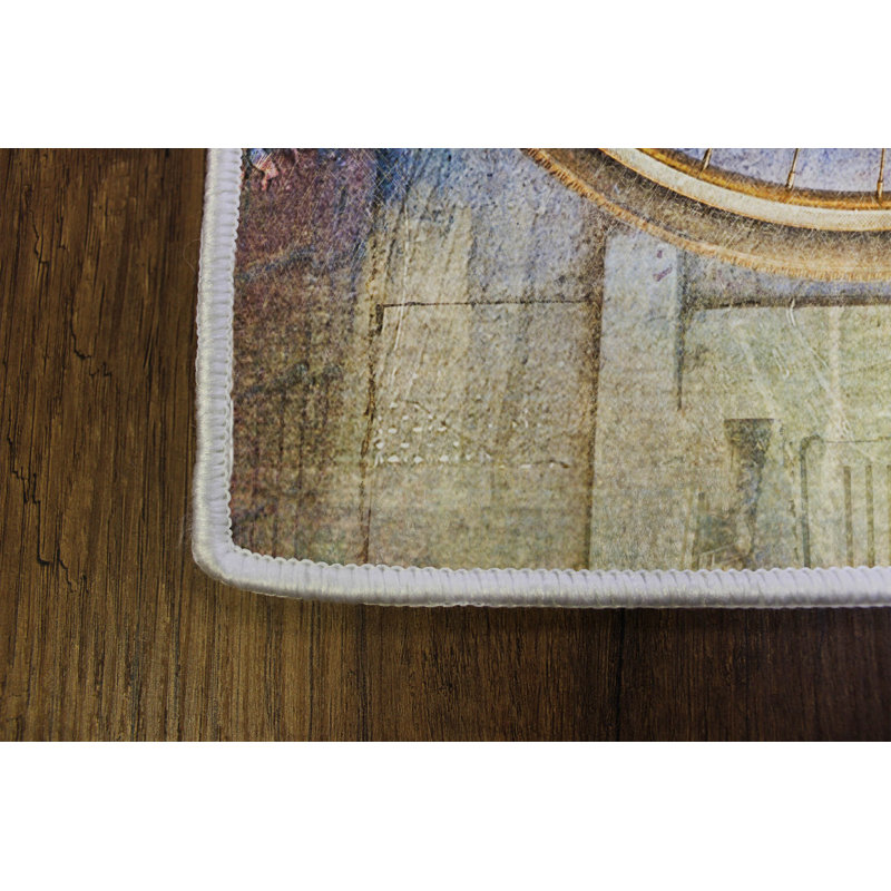 Tapis luxueux 100% polyester 5,2 x 7,5 pi, hauteur des poils de 0,4 po | Antibactérien, points antidérapants en PVC, lavable à la machine | Élégante impression numérique en 3D, parfaite pour le décor du salon et de la chambre à coucher