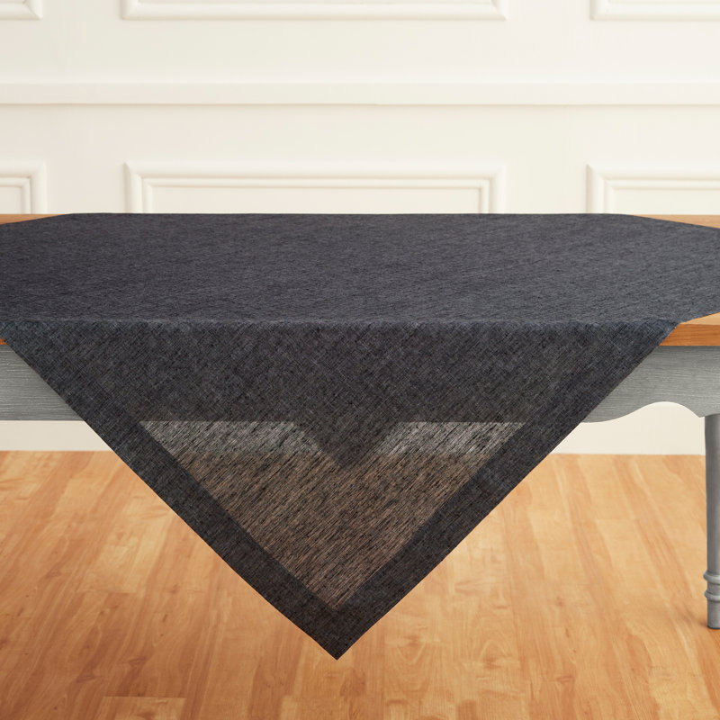 100% Pure Linen Table Throw - Athena, Charcoal Gray