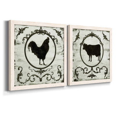 Berkshire Rooster - ensemble de 2 impressions sur toile