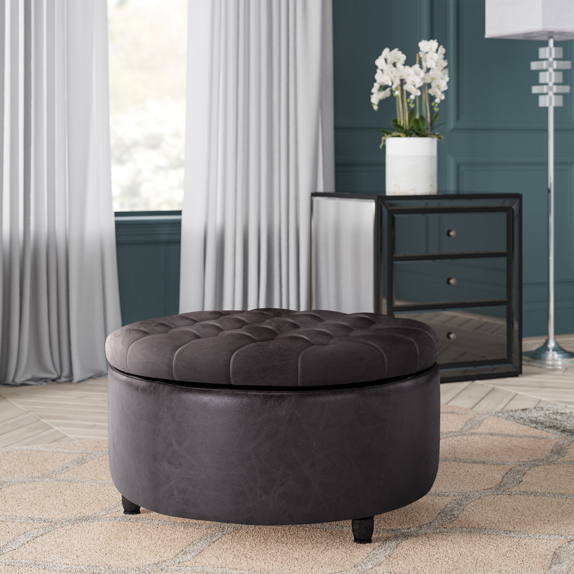 Greyleigh™ Sanni Faux Leather Storage Ottoman & Reviews 