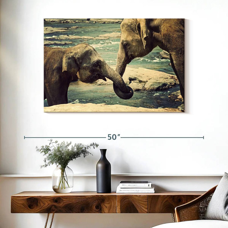 Brampt Asian Elephants, 26" H x 39" W