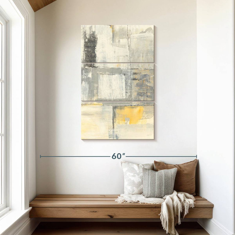 Avery Gray And Yellow Blocks, 45" H x 28" W