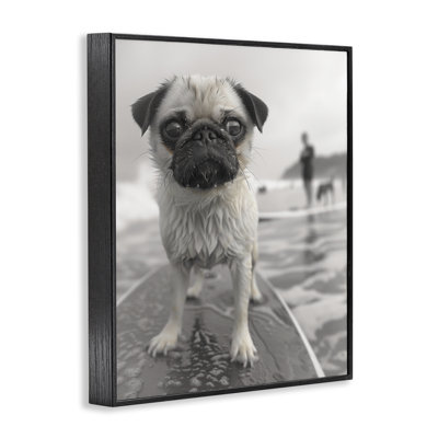 Boogie Pug Surfing, estampe numérique, design par Sophie 6