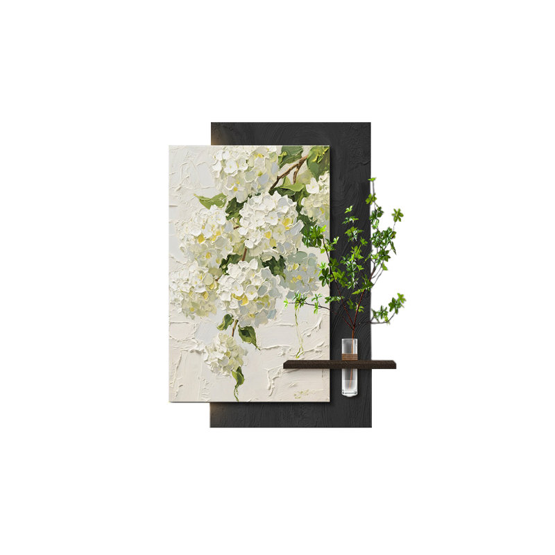 Plantes hydroponiques modernes à fleurs minimalistes avec peintures murales à DEL,  H 39,37 po x l 25,98 po x P 1,89 po