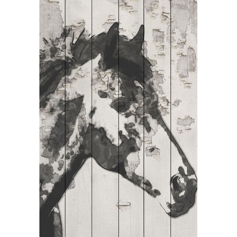 « star brillante cheval » par irena orlov, reproduction d’art sur bois blanc, H 36 po x l 24 po x P 1,5 po