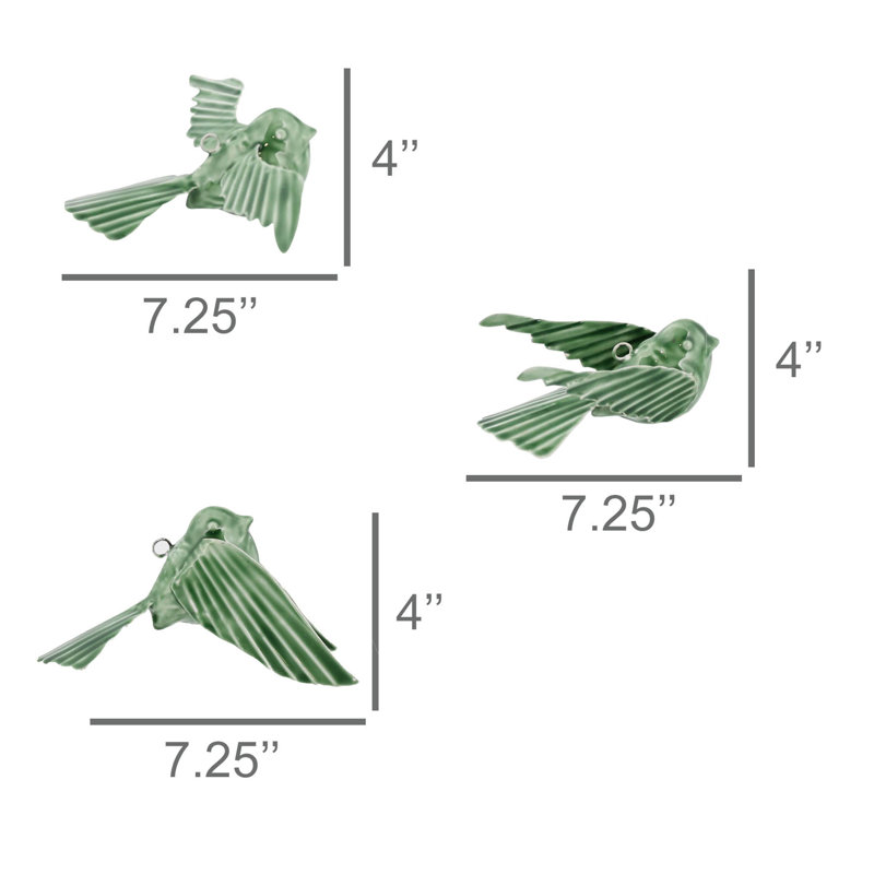  Enamel Birds Hanging Figurine Set