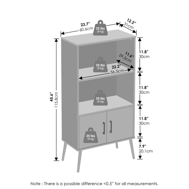 Marchel Storage Bookcase, Espresso