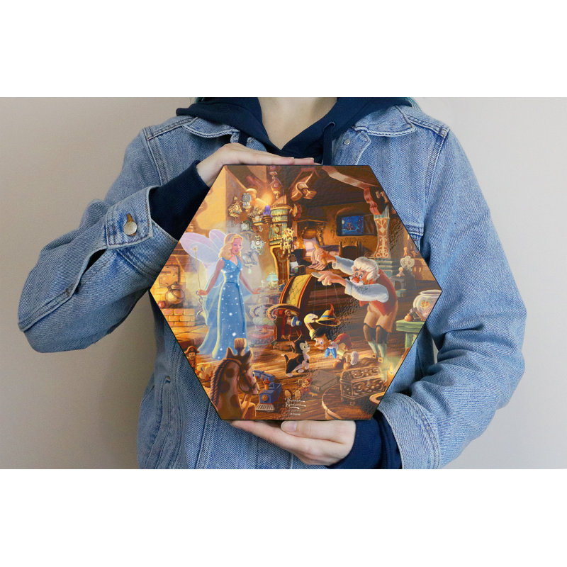 Disney (pinocchio de Geppetto), impression sur bois