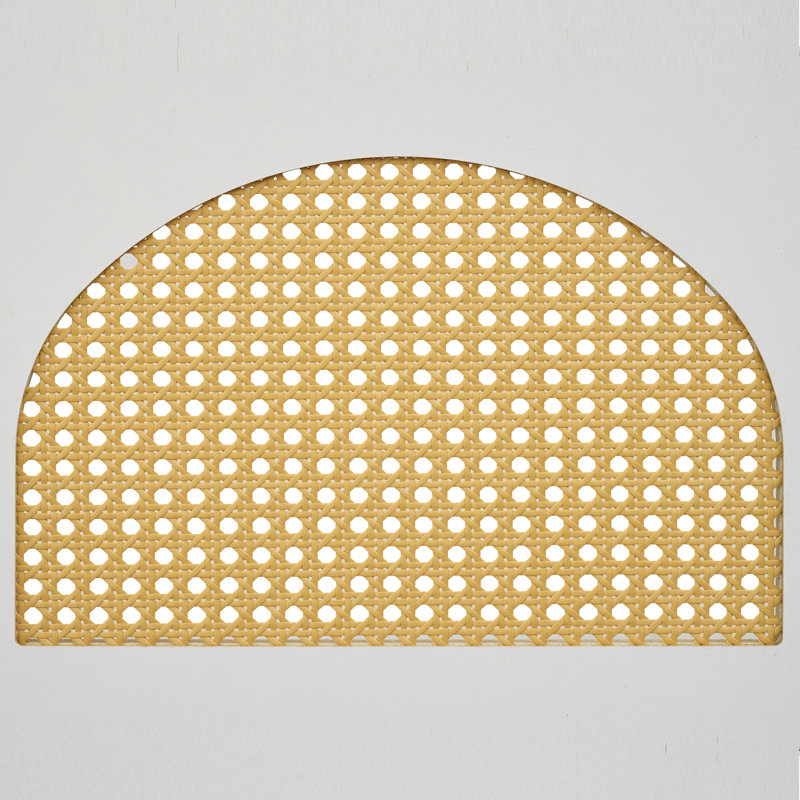 Structure de lit plateforme simple en rotin blanc avec lumières à DEL et station de charge - aucun sommier nécessaire, sans bruit, assemblage facile