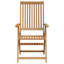 Fauteuil inclinable d'extérieur en bois massif VidaXL-119276019