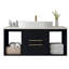 Meuble-lavabo mural moderne 39,4 po avec lavabo ovale en céramique, armoire en bois massif multicouches et tiroirs à fermeture en douceur pour la vie urbaine